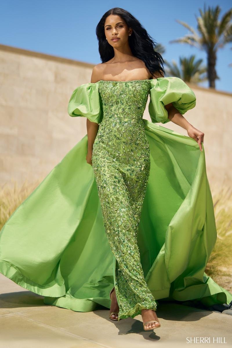 Sherri Hill 55632 Chartreuse Prom Dress