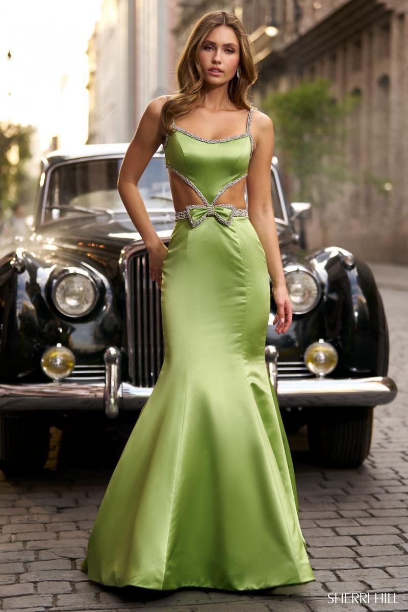 Sherri Hill 56699 Chartreuse Prom Dress