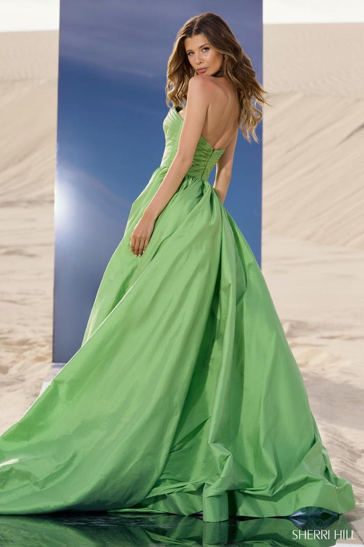 Sherri Hill 56748 Chartreuse Prom Dress