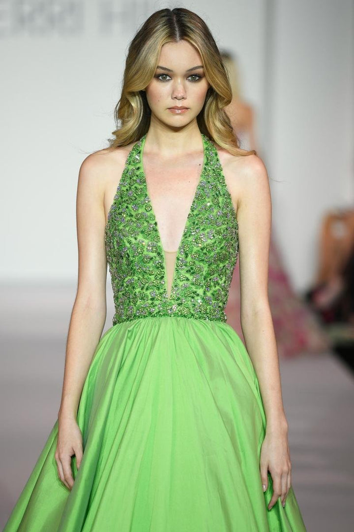 Sherri Hill 56213 Chartreuse Prom Dress