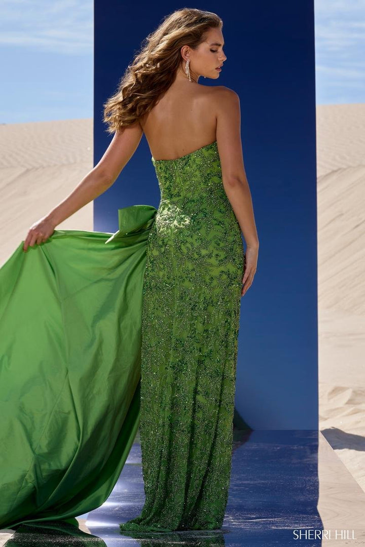 Sherri Hill 56223 Chartreuse Prom Dress