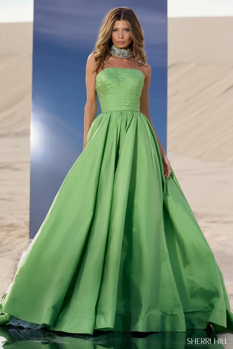 Sherri Hill 56748 Chartreuse Prom Dress