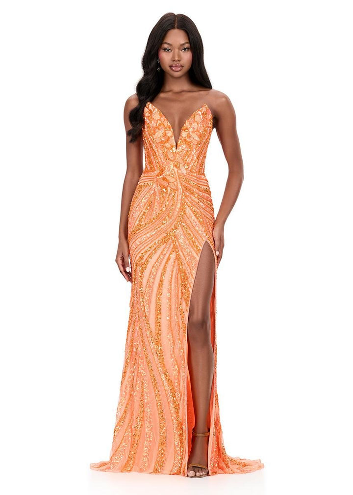 Ashley Lauren 12230 Coral Prom Dress