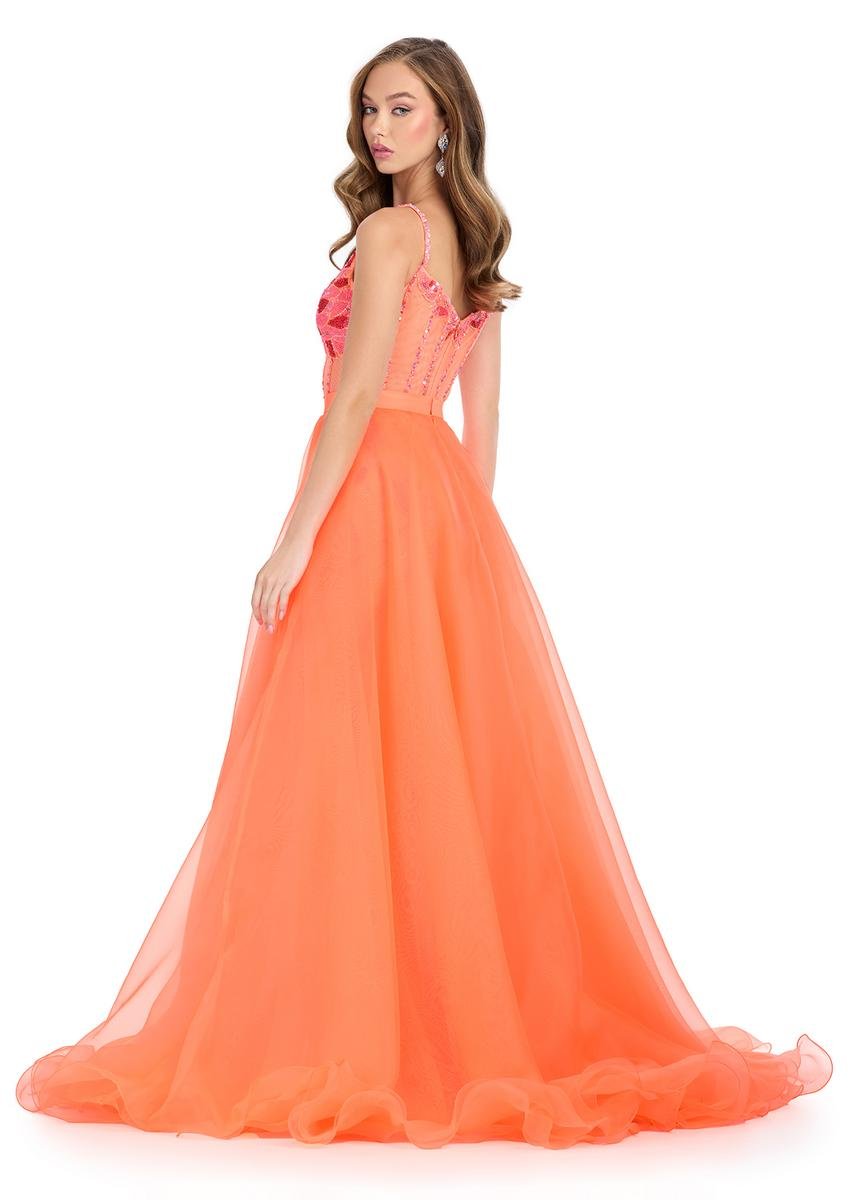 Ashley Lauren 1740 Coral Prom Dress