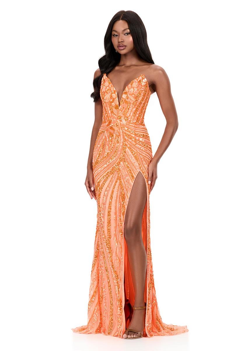 Ashley Lauren 12230 Coral Prom Dress
