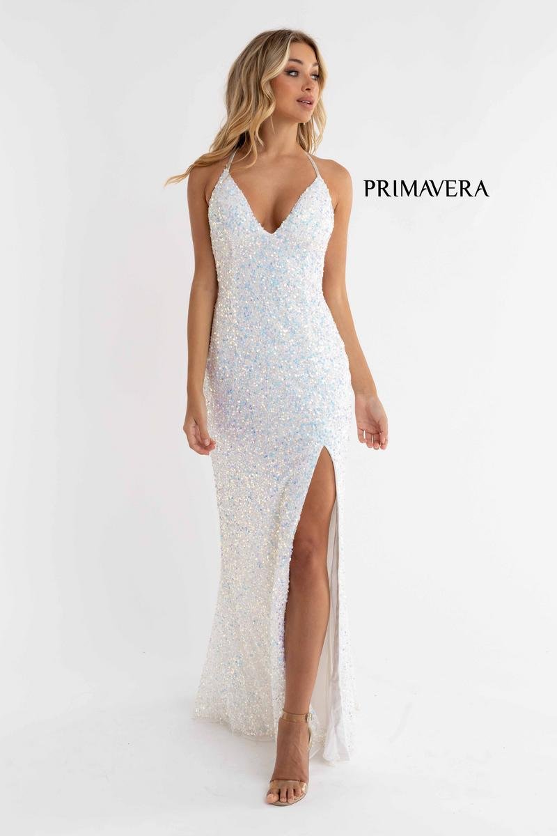 Primavera Couture 3291 Crystal Gold Prom Dress