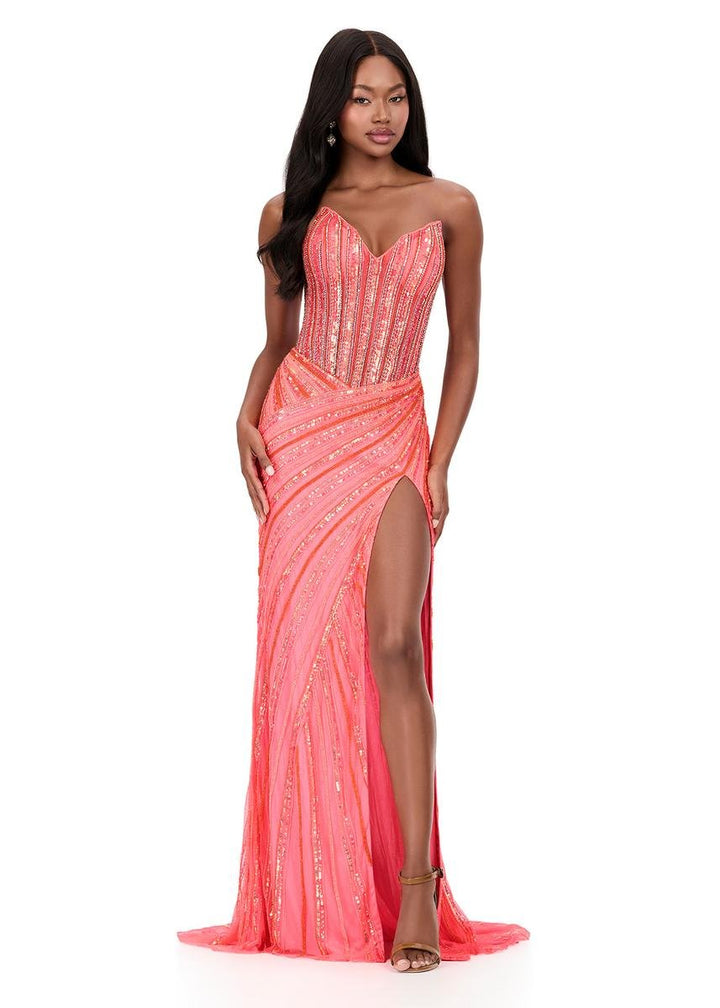 Ashley Lauren 12150 Electric Pink Prom Dress
