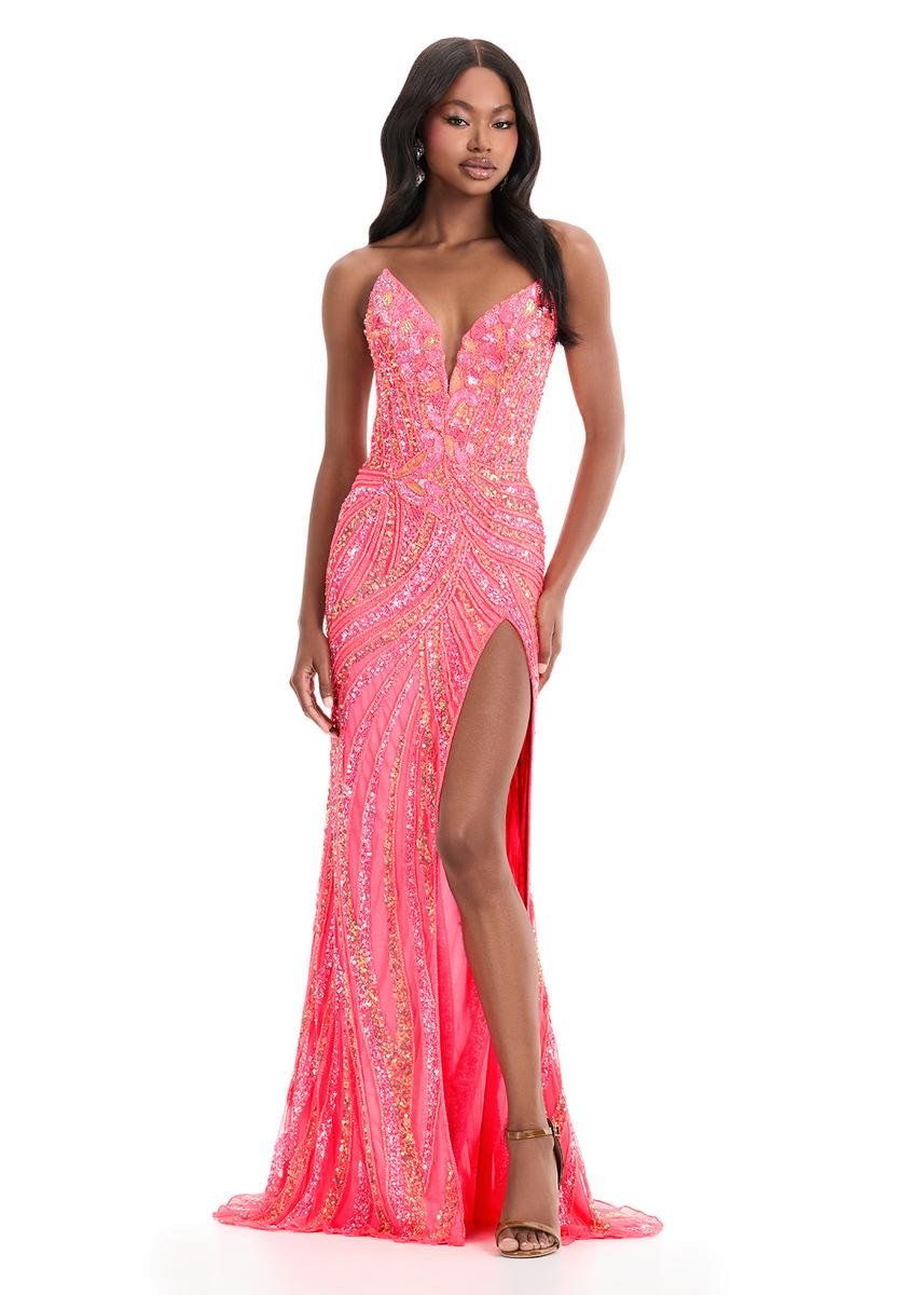 Ashley Lauren 11236 Electric Pink Prom Dress