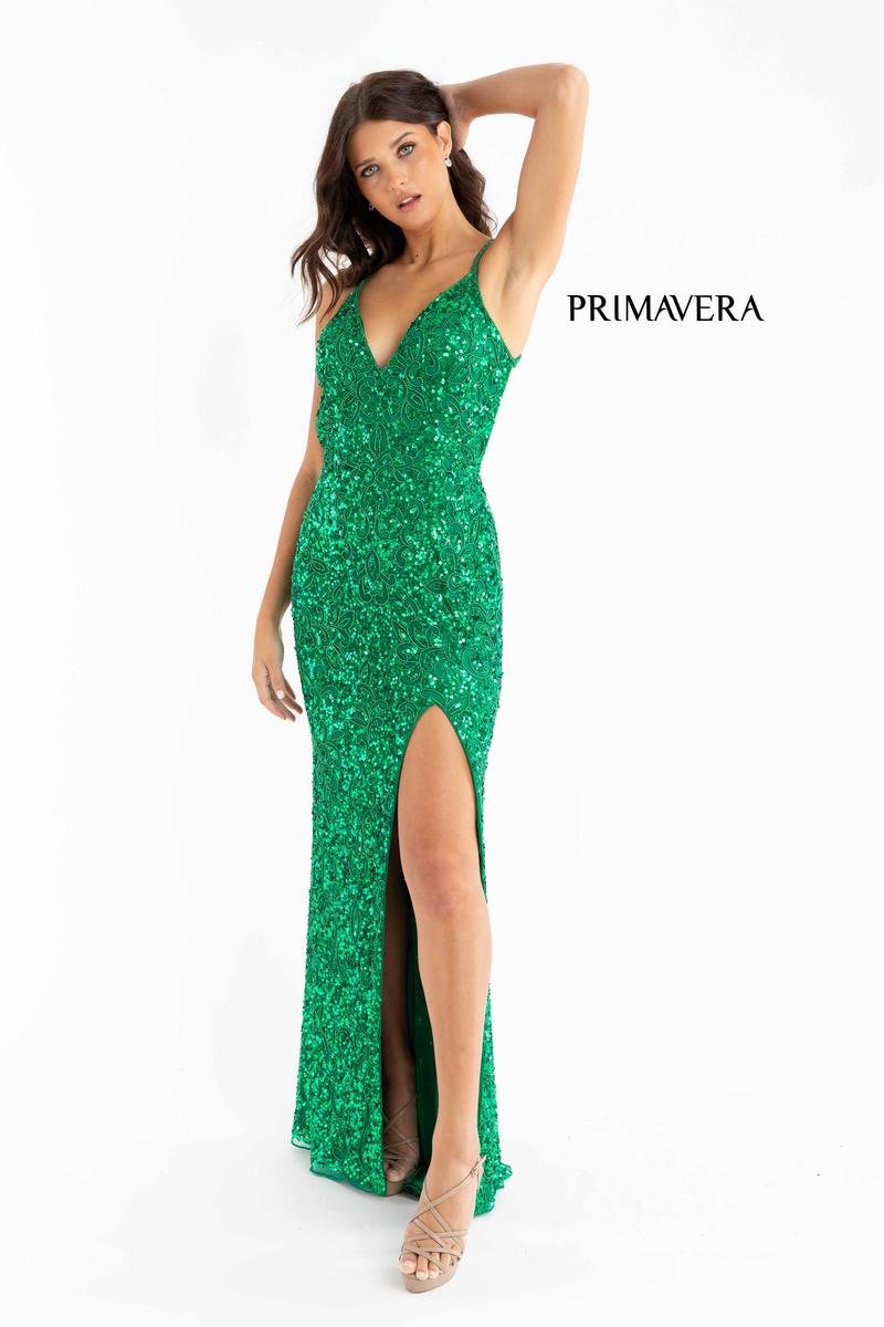 Primavera Couture 3295 Emerald Prom Dress
