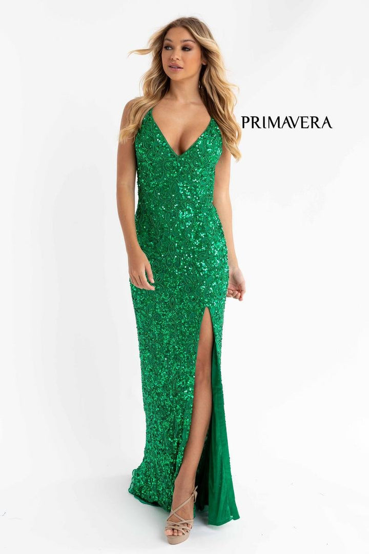 Primavera Couture 3295 Emerald Prom Dress