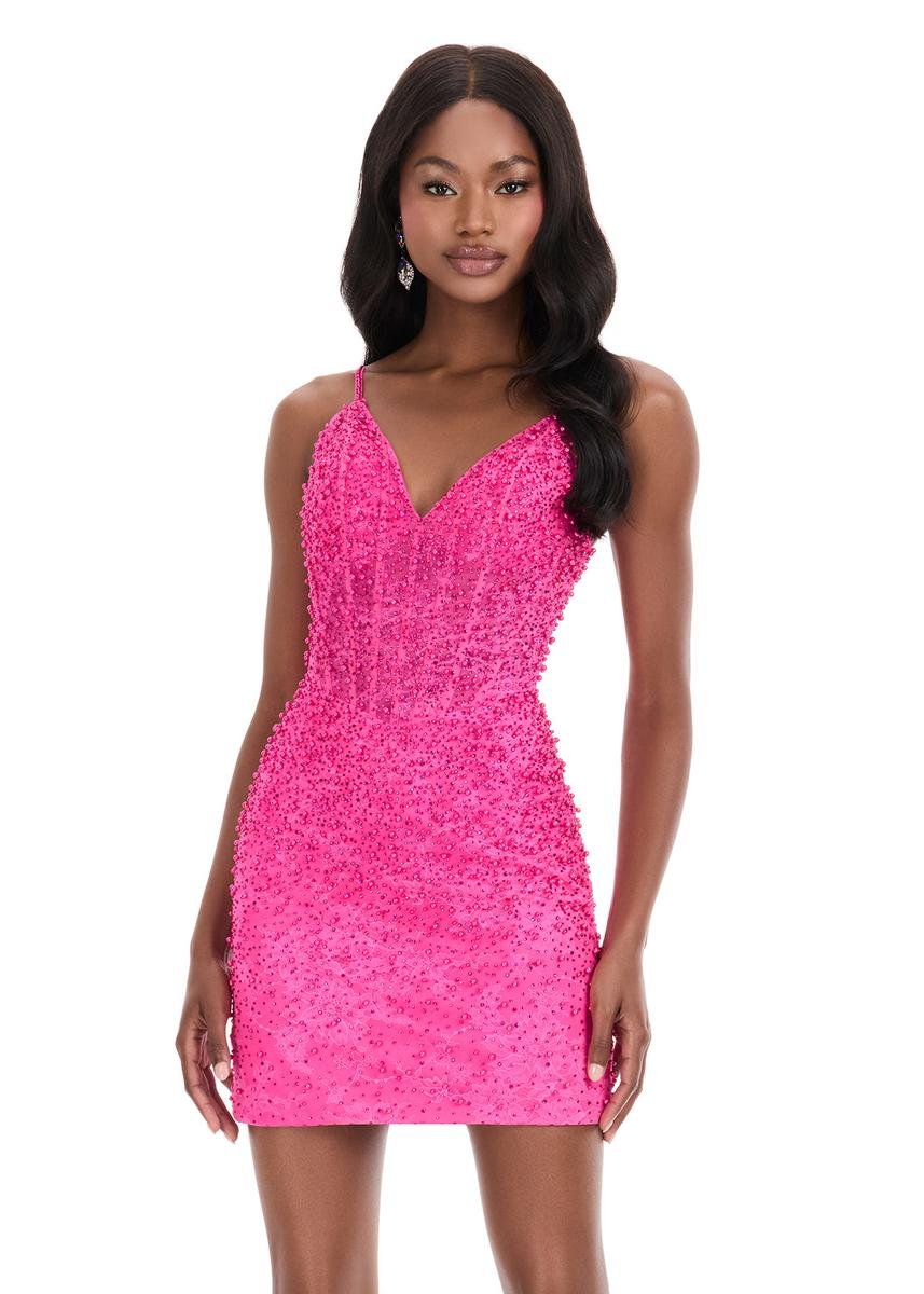 Ashley Lauren 4925 Fuchsia Prom Dress