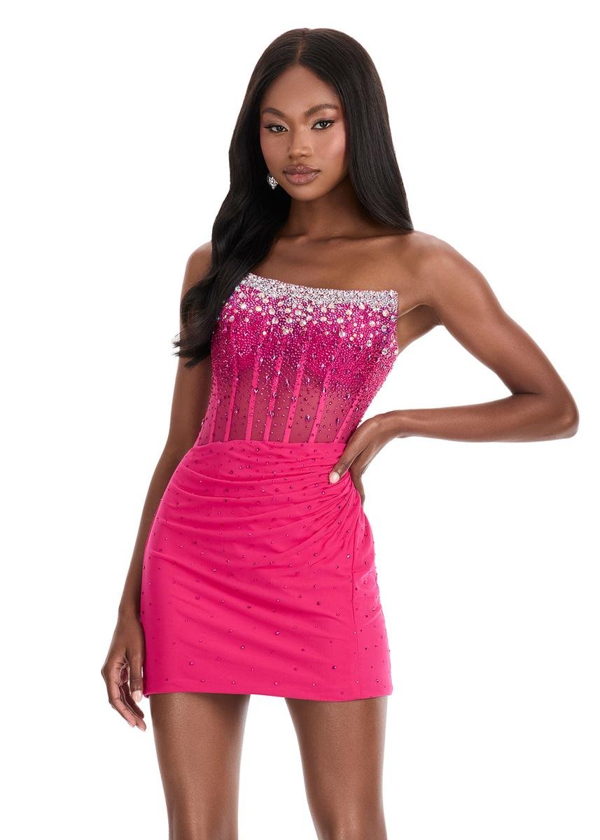 Ashley Lauren 4856 Fuchsia Prom Dress