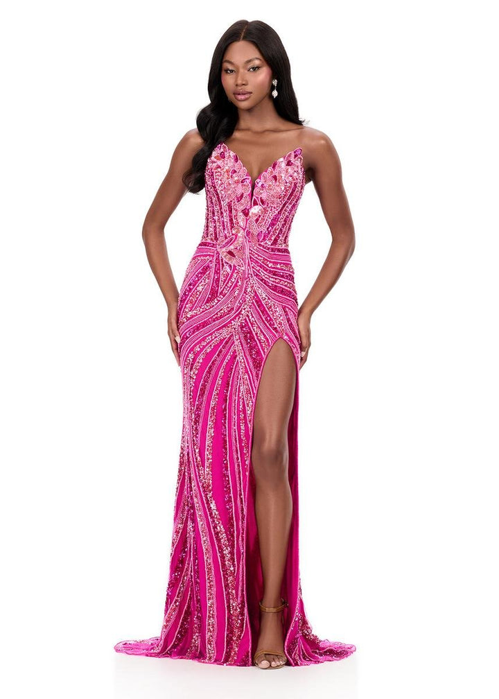 Ashley Lauren 12230 Fuchsia Prom Dress