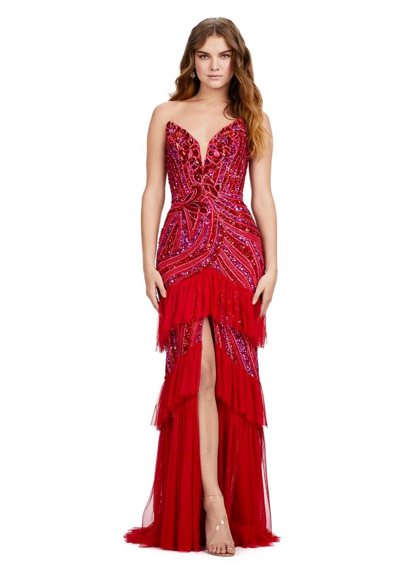Ashley Lauren 11438 Fuchsia Red Prom Dress
