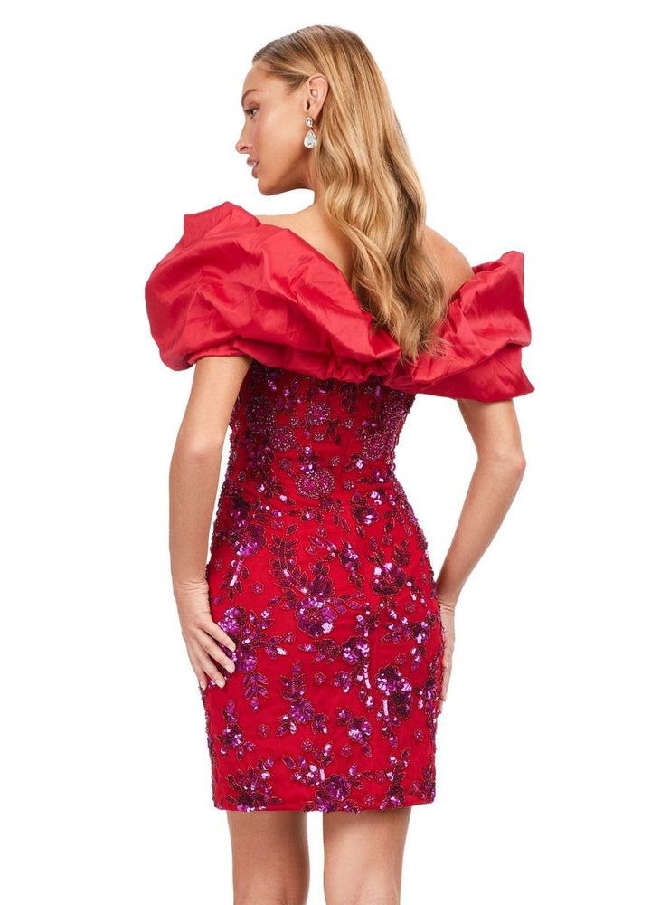 Ashley Lauren 4613 Fuchsia Red Prom Dress