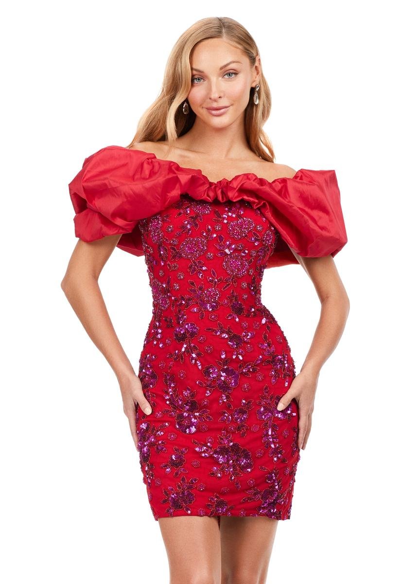 Ashley Lauren 4613 Fuchsia Red Prom Dress