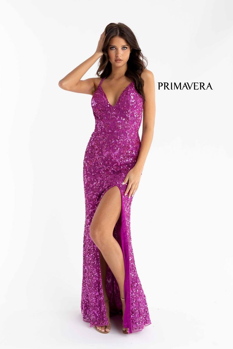 Primavera Couture 3295 Fuchsia Prom Dress