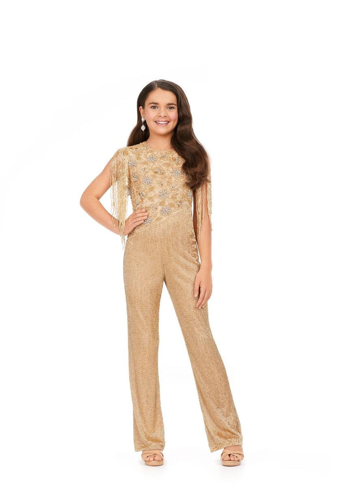 Ashley Lauren 8193 Gold Prom Dress