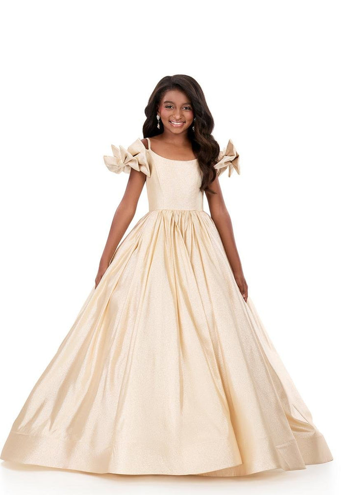 Ashley Lauren 8349 Gold Prom Dress