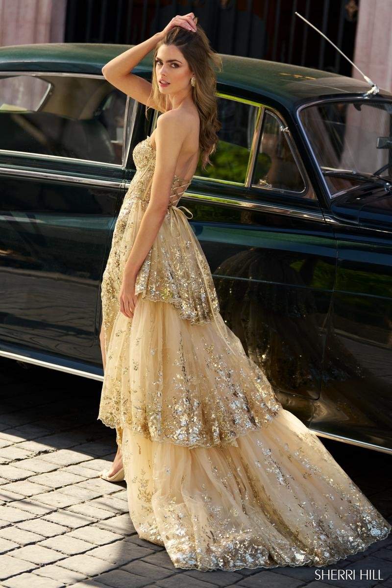 Sherri Hill 56588 Gold Prom Dress
