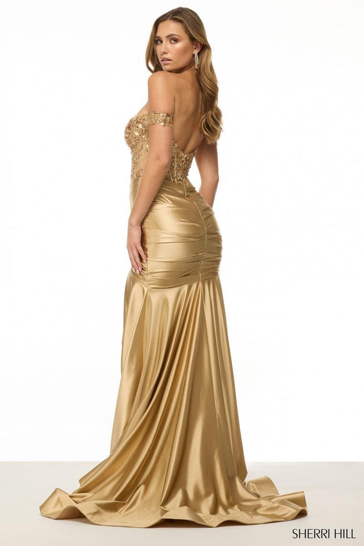 Sherri Hill 57053 Gold Prom Dress