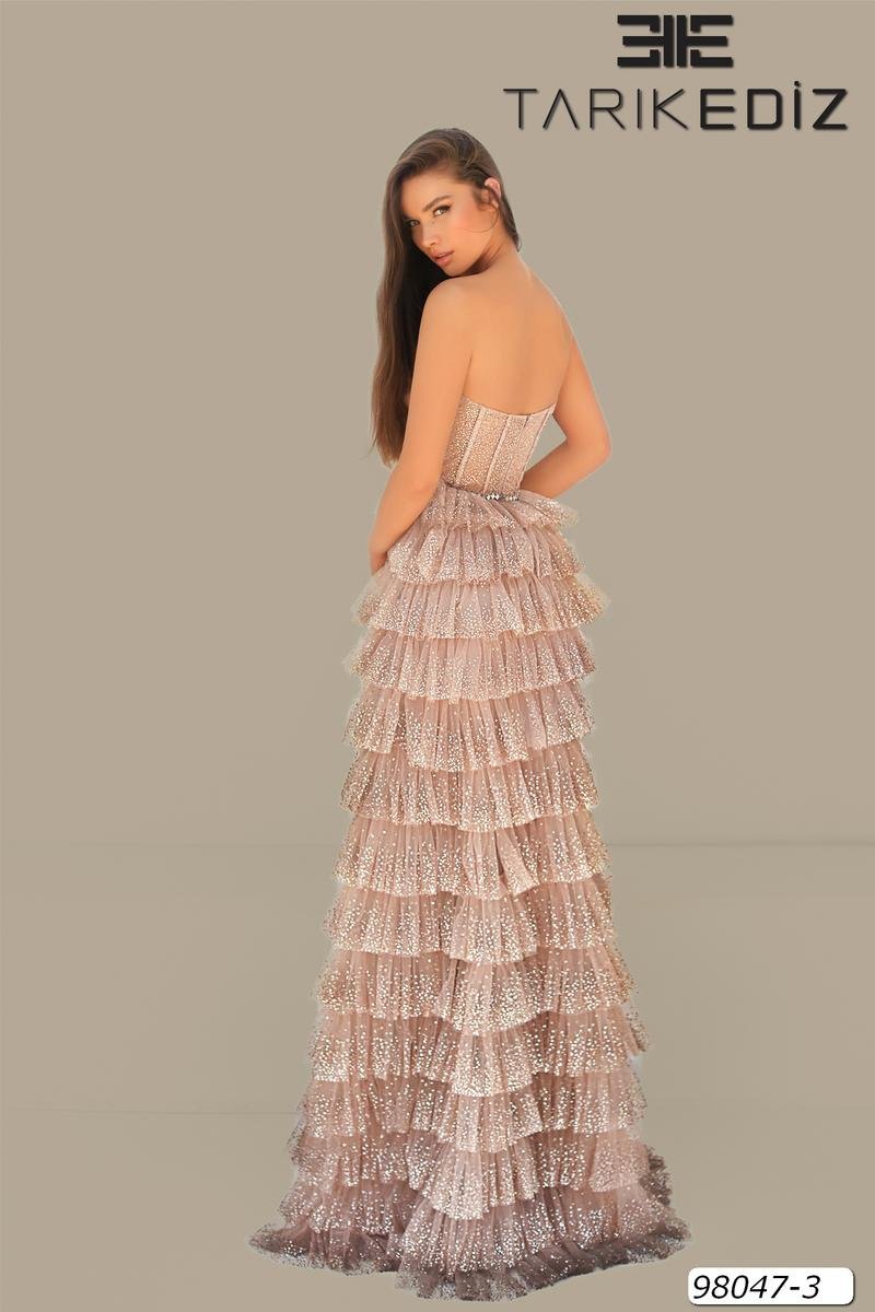 Tarik Ediz 98047 Gold Prom Dress