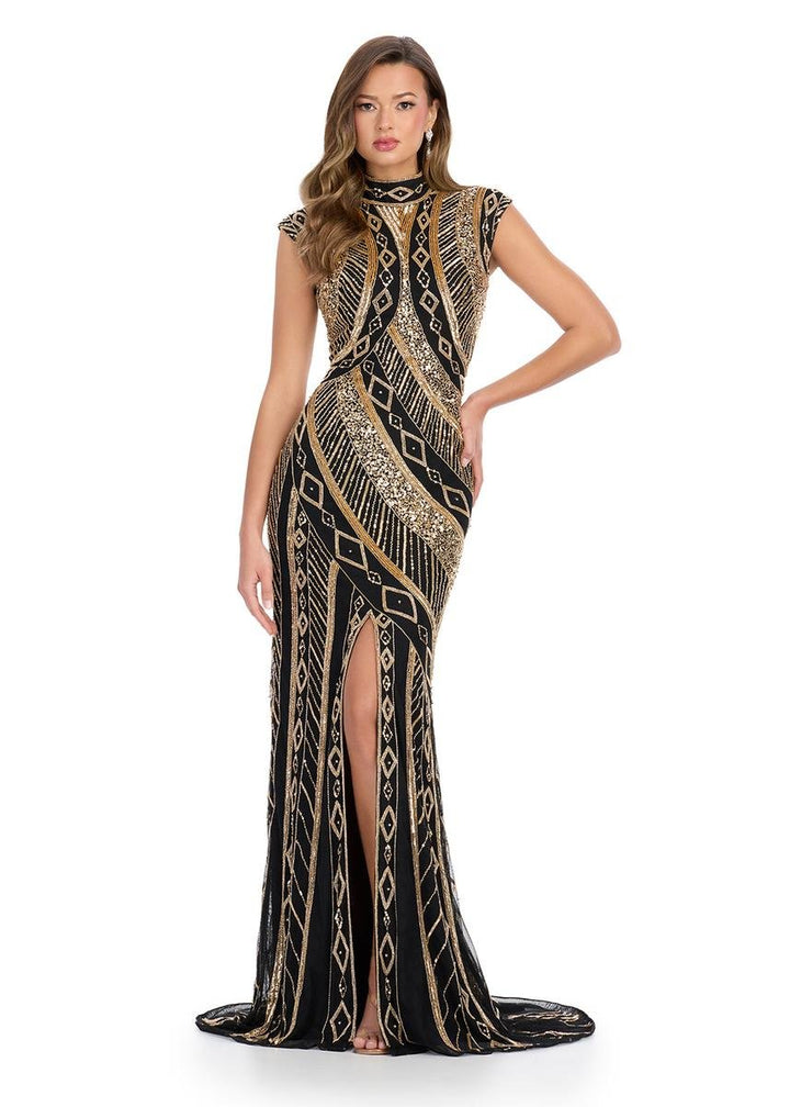 Ashley Lauren 11807 — Gold/Black