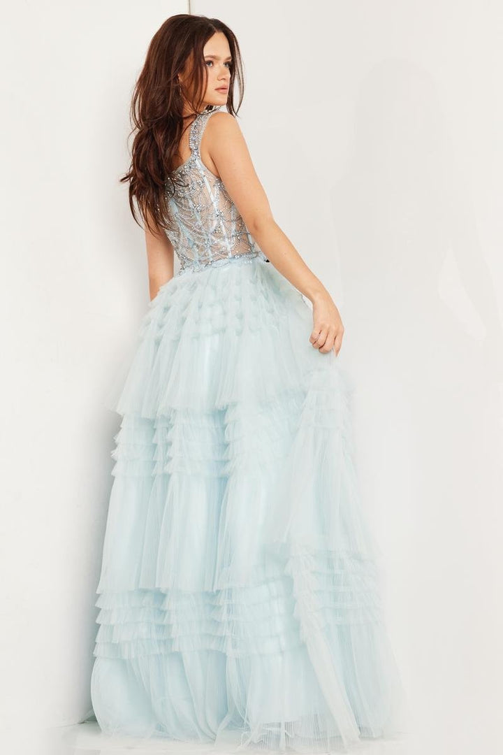 Jovani 37438 — Grey/Blue