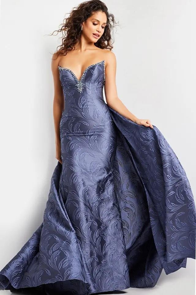 Jovani 26115 — Grey/Blue