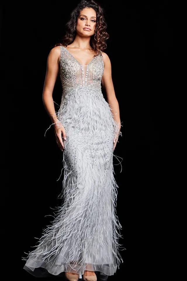 Jovani 03023 — Grey/Silver