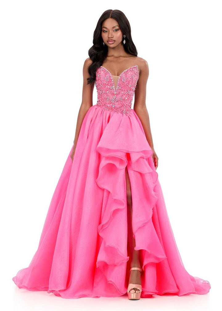 Ashley Lauren 12281 Hot Pink Prom Dress