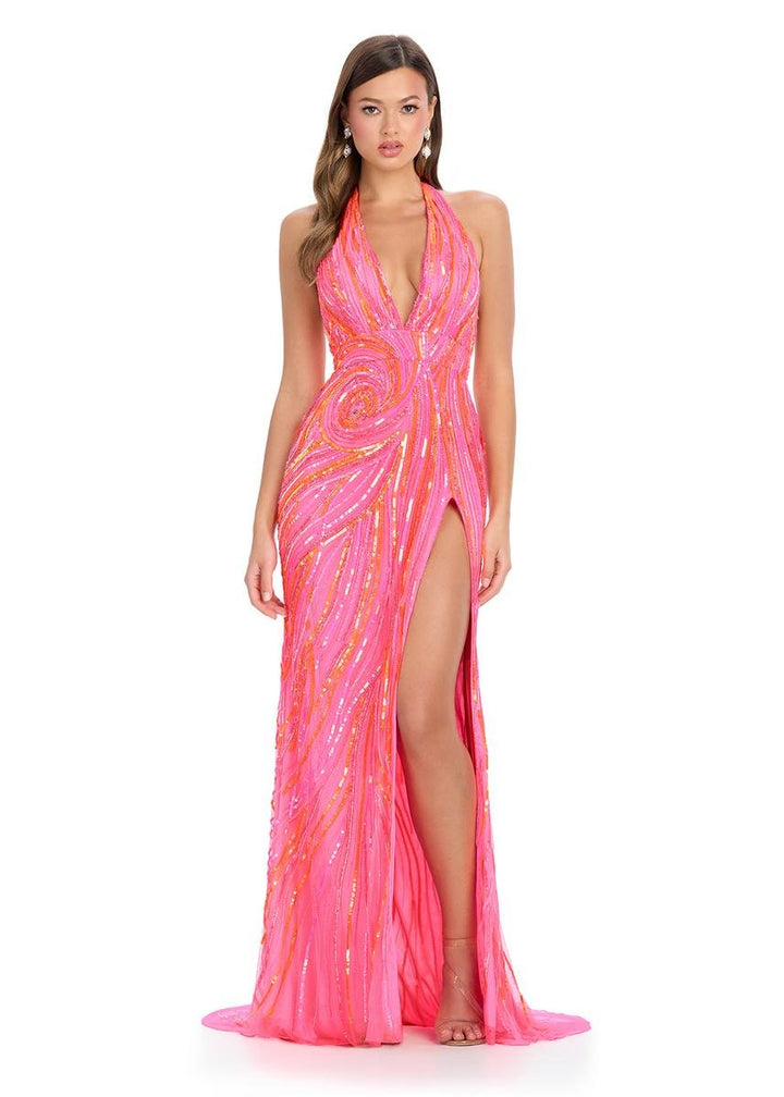 Ashley Lauren 11670 Hot Pink Prom Dress