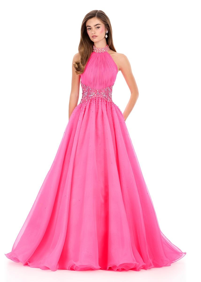 Ashley Lauren 12283 Hot Pink Prom Dress