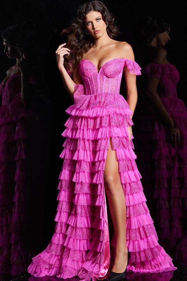 Jovani 38251 — Hot Pink