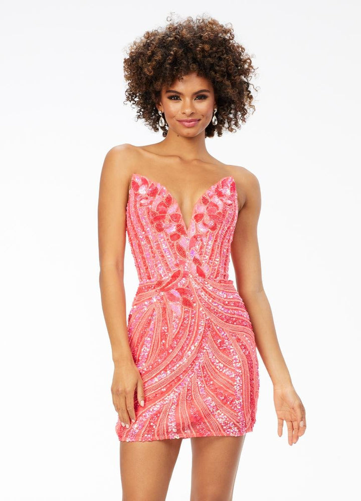 Ashley Lauren 4500 Hot Pink Prom Dress