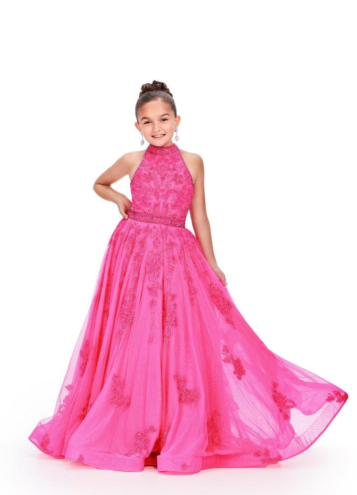Ashley Lauren 8238 Hot Pink Prom Dress