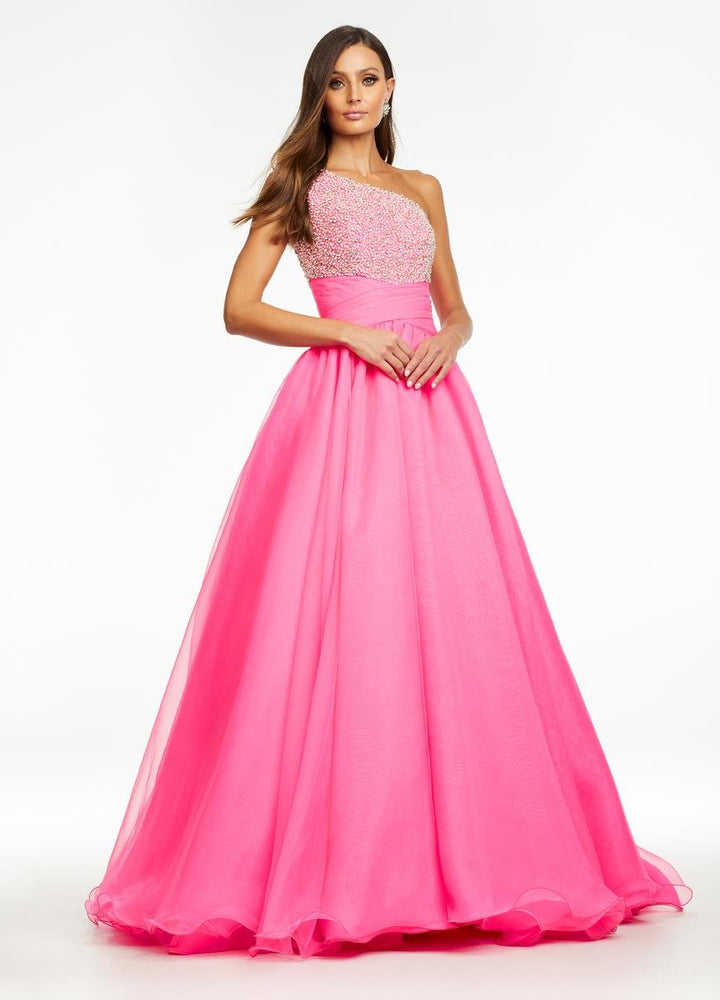 Ashley Lauren 11127 Hot Pink Prom Dress