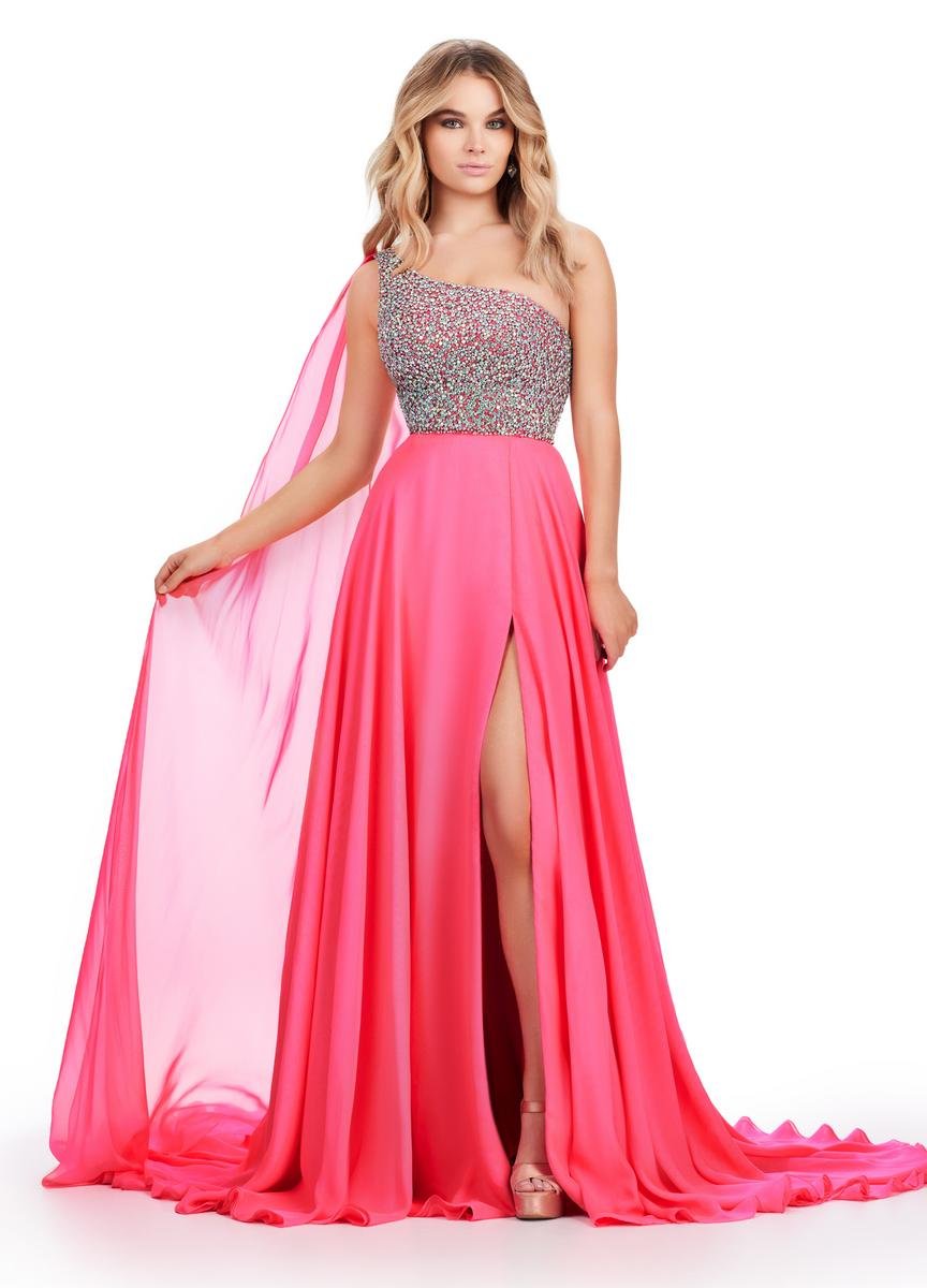 Ashley Lauren 11482 Hot Pink Prom Dress