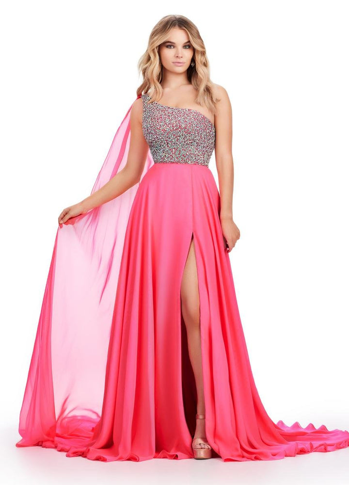 Ashley Lauren 11482 Hot Pink Prom Dress