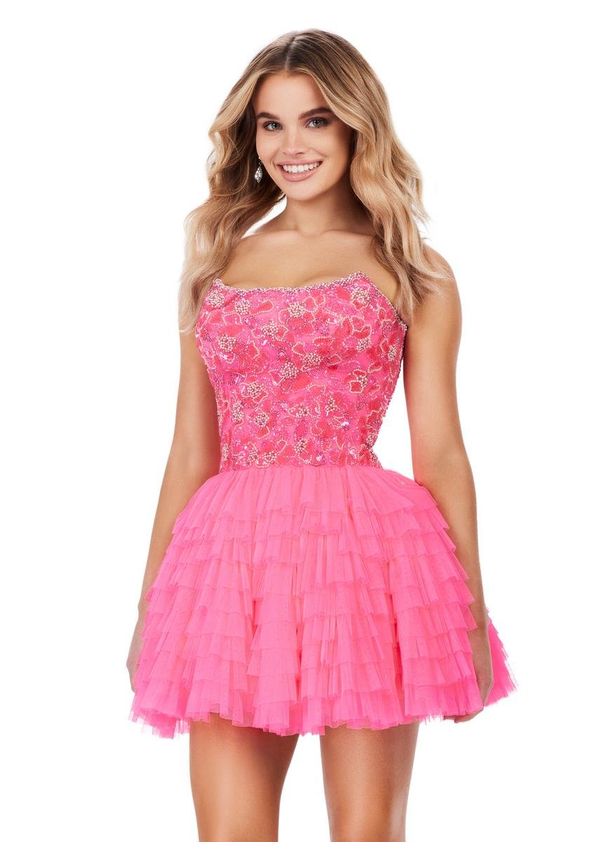 Ashley Lauren 4671 Hot Pink Prom Dress