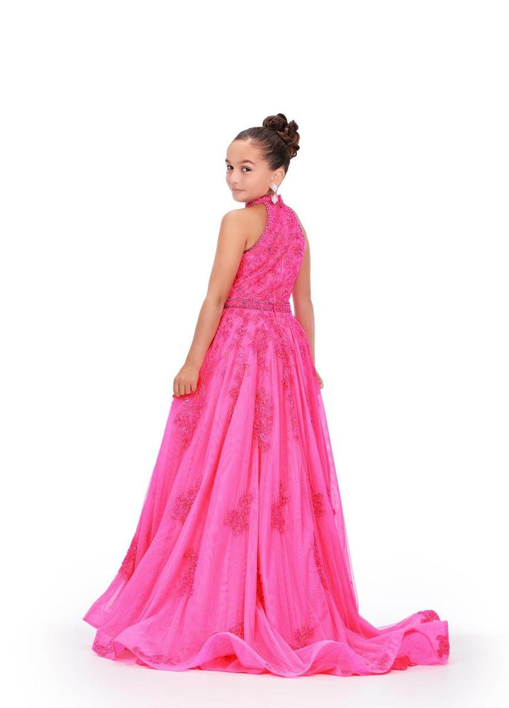 Ashley Lauren 8238 Hot Pink Prom Dress