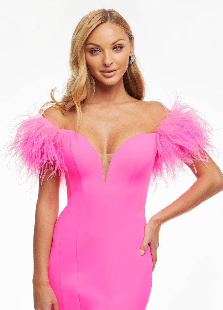 Ashley Lauren 11101 Hot Pink Prom Dress