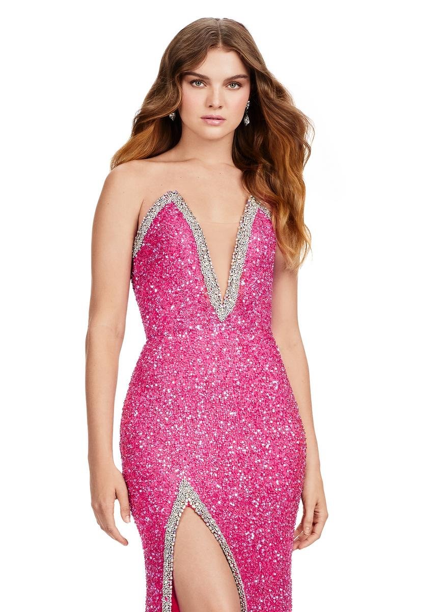 Ashley Lauren 11521 Hot Pink Prom Dress