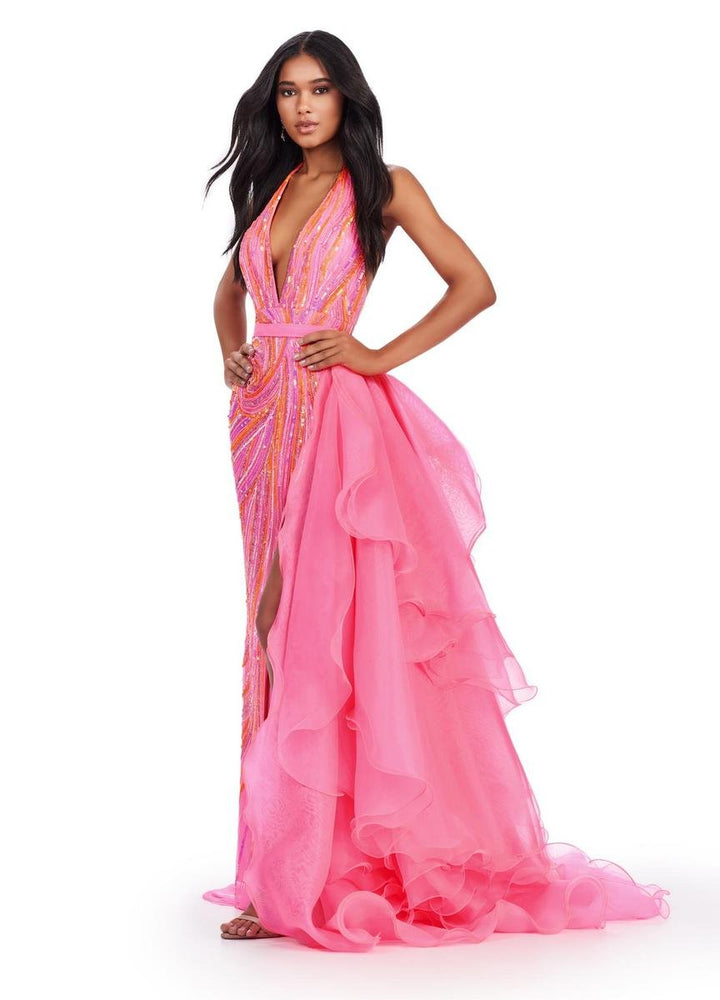 Ashley Lauren 11601 Hot Pink Prom Dress