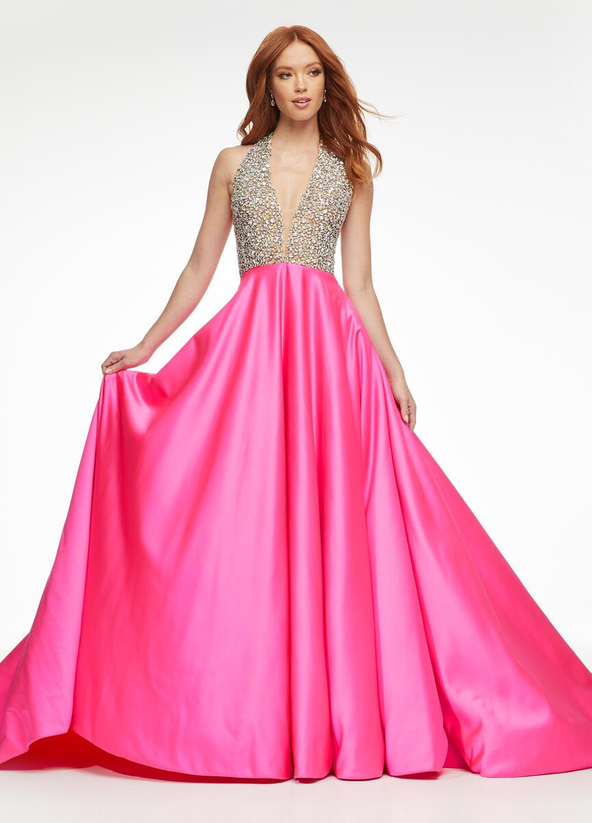 Ashley Lauren 11071 Hot Pink Prom Dress
