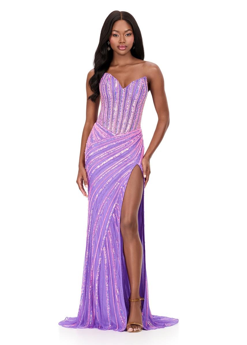 Ashley Lauren 12150 Hot Pink Orchid Prom Dress