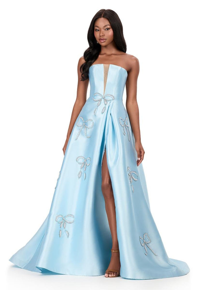 Ashley Lauren 12207 Ice Blue Prom Dress