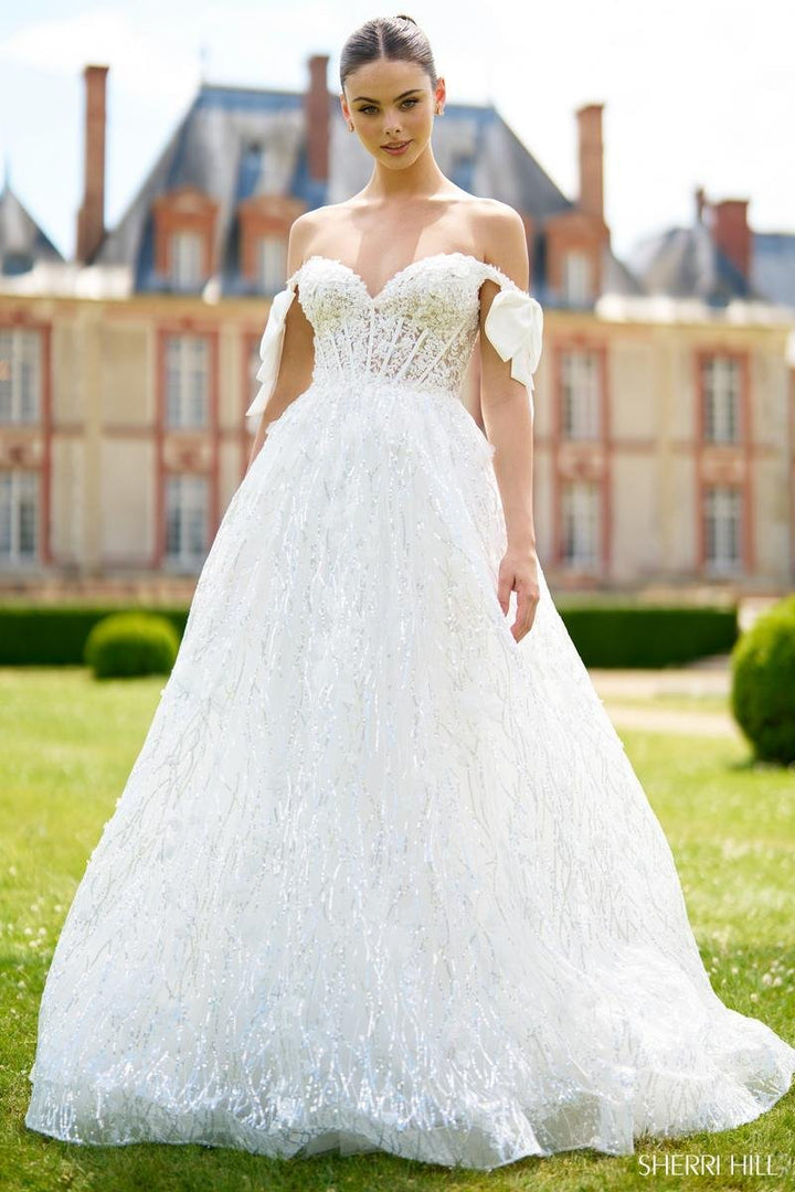 Sherri Hill 56865 Ivory Prom Dress