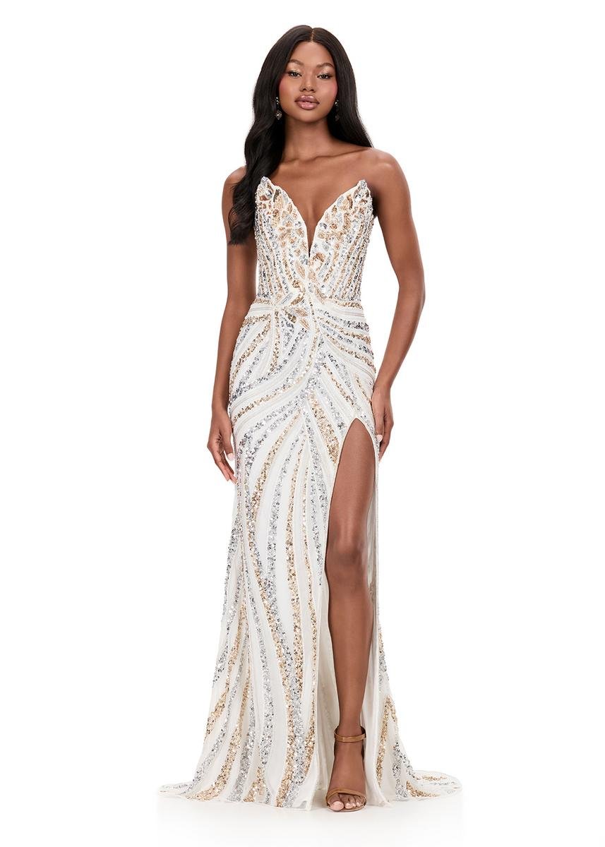 Ashley Lauren 12230 Ivory Prom Dress