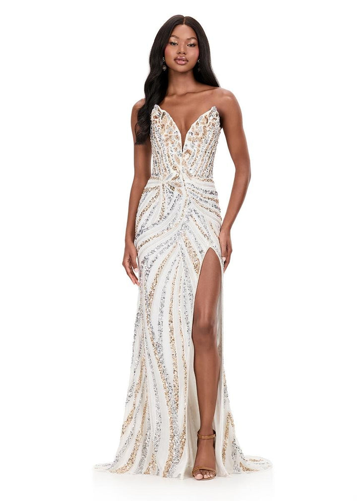 Ashley Lauren 12230 Ivory Prom Dress
